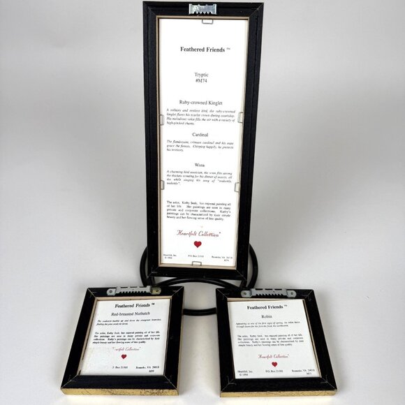 Feathered Friends Heartfelt Collection Bird Art Framed Prints Gold Frames - Picture 2 of 10